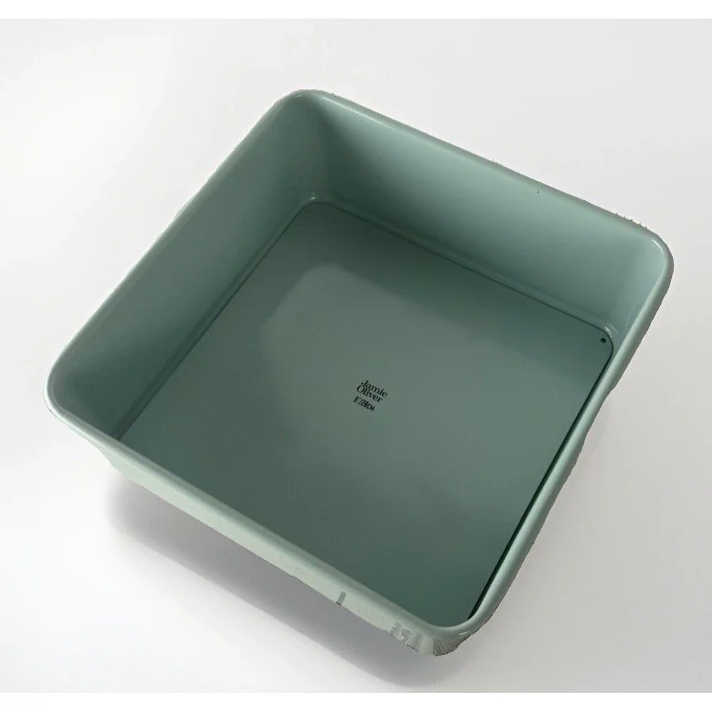 Jamie Oliver 8 Inch Square Cake Pan Non Stick Removable Bottom Aqua Blue